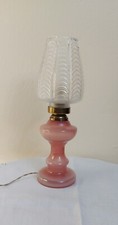 LAMPADA TAVOLO ABAT-JOUR IN VETRO OPALINE ROSA ANTICO 