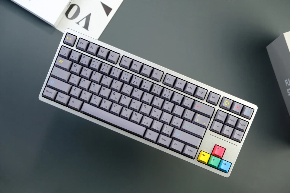 129 Keys Cherry Profile Dye Subs PBT Keycaps Gray 8001 Keycap Set - Image 3 of 4