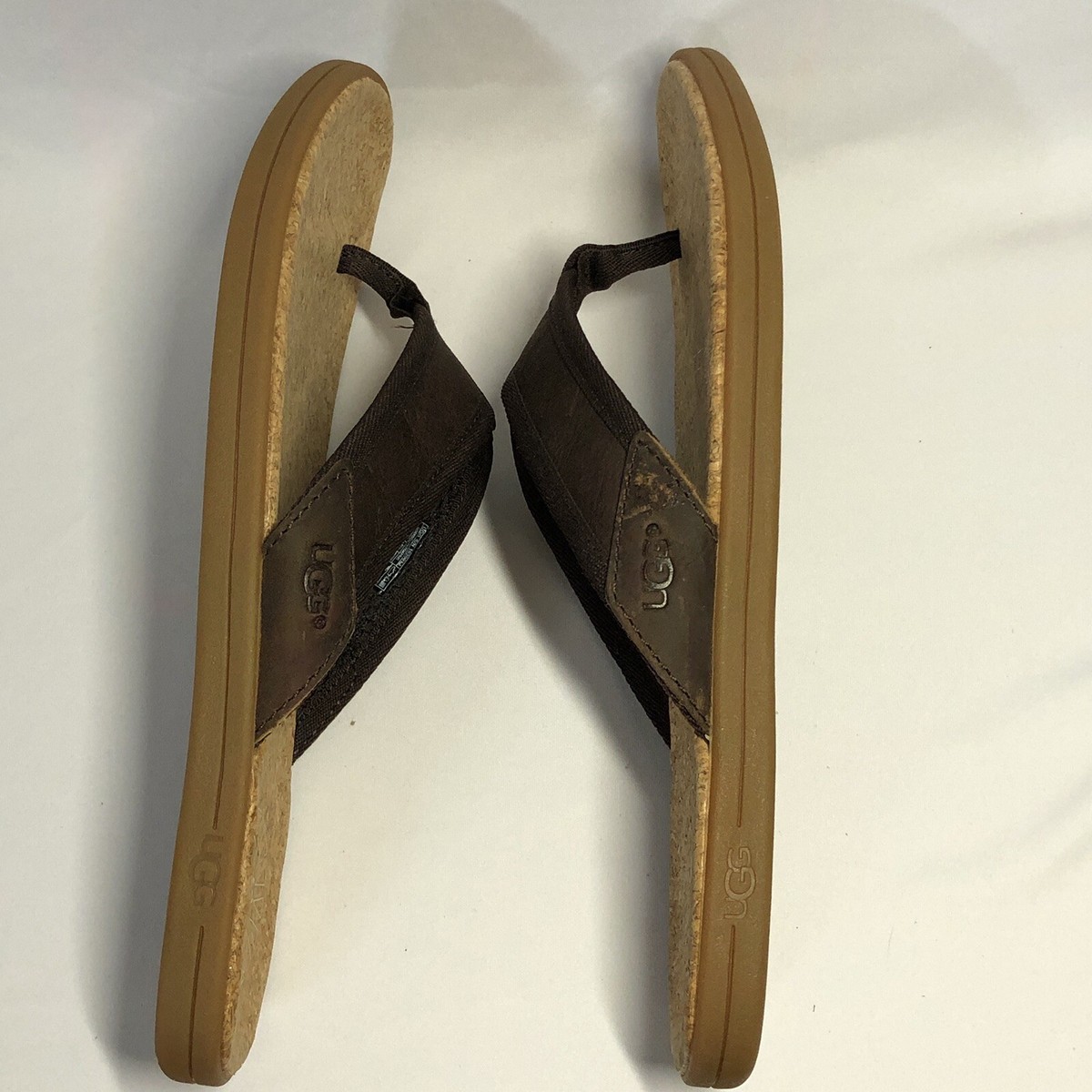 UGG Mens Seaside Flip Flops Chestnut Leather Thong Sandals 1020073