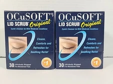2 Box OCuSOFT Lid Scrub Original Moistened Pads for Irritated Eyelids Exp 10/25