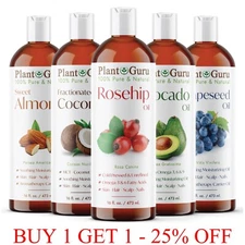 16 oz. Carrier Oil 100% Pure Natural Cold Pressed For Skin, Hair Growth, Massage