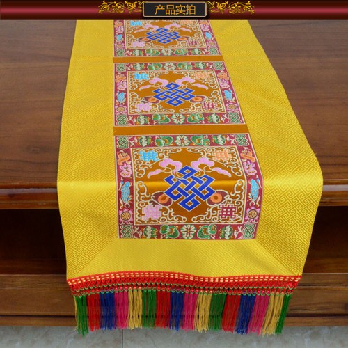 Copritavolo Buddista Tibet Buddismo Tempio Otto Ricami di buon auspicio - Foto 6 di 7