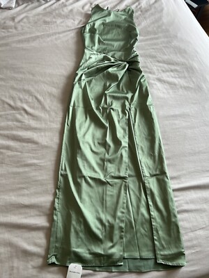 Abercrombie & Fitch Draped Wrap Skirt Maxi Dress Satin Sleeveless Slit Green S | eBay Abercrombie & Fitch Draped Wrap Skirt Maxi Dress Satin Sleeveless Slit Green S | eBay