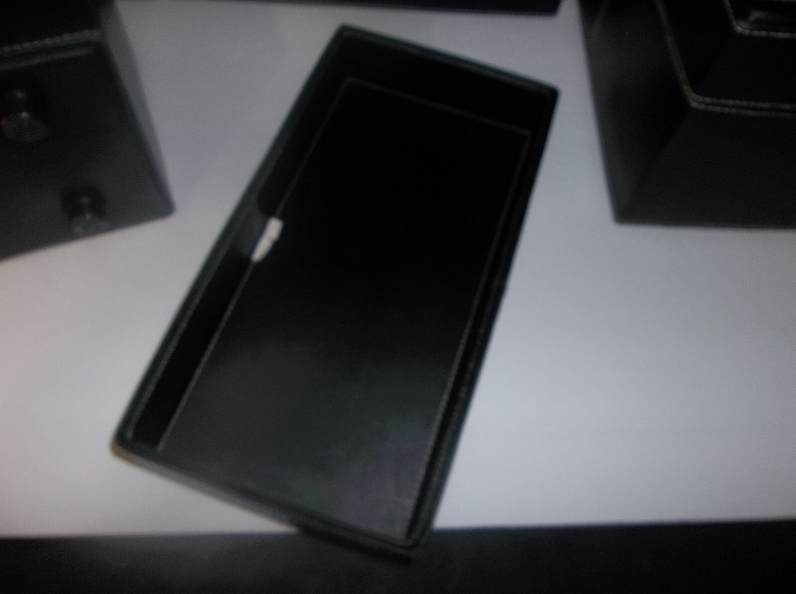 Lot of 9 CHOCOLATE FAUX LEATHER CD Storage Box Holder w/ Lid Holds 15