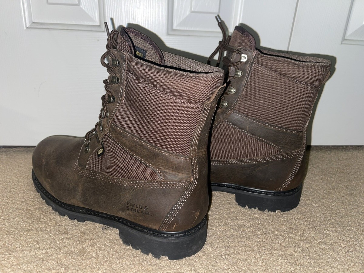 FILED & STREAM Men Sz 11 Brown Leather Boots Thinsulate Gortex lined VIBRAM Sole Field & Stream Mens Brown Leather Suede Boots | Mercari main image 4