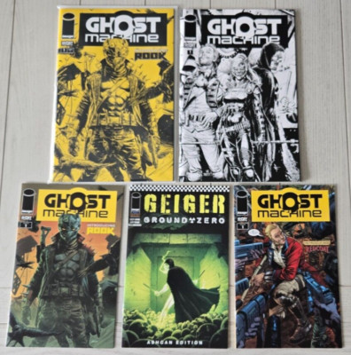 GHOST MACHINE #1 ComicsPro B&W + FABOK ROOK YELLOW 1:100 VARIANTS + Ashcans