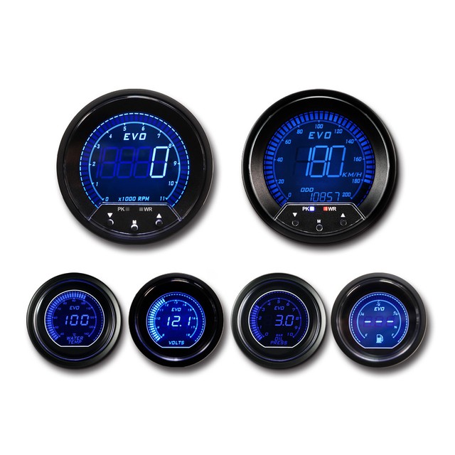 MOTOR METER RACING Digital 6 Gauge Set includes GPS sensor Blue Red KMH °C BAR eBay