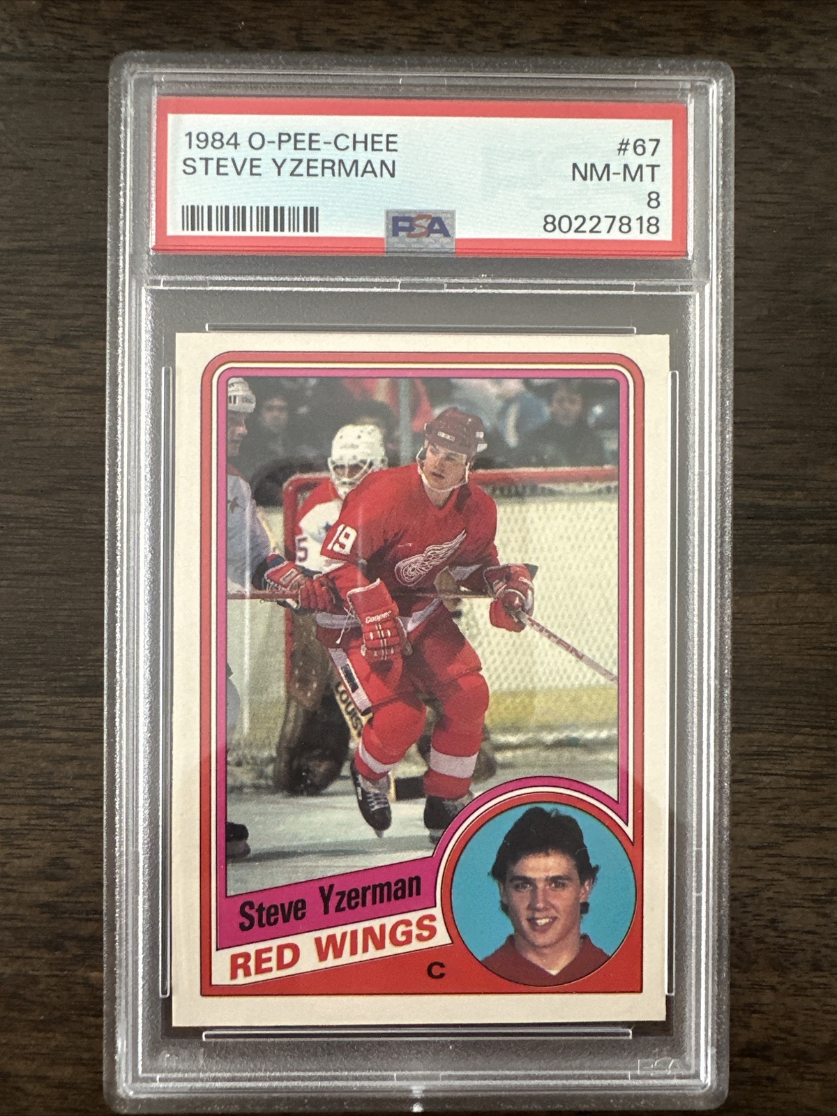 Steve Yzerman 1984 OPC #67 Rookie Card PSA 8 Detroit Red Wings HOF