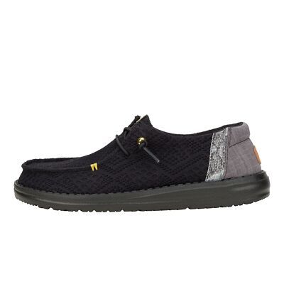 Hey Dude Wendy Boho Crochet Women's Casual Shoes, Black/Black, W10