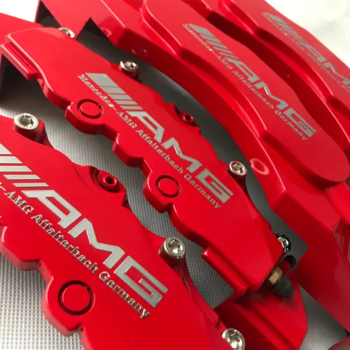 Red AMG Silver Logo Car Disc Brake Caliper Covers Front &Rear for Benz E280 E350 - Picture 9 of 14