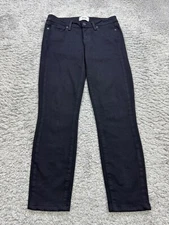 Paige Jeans Women 27 Black Verdugo Crop Mid Rise Curvy Stretch Mom Denim Pants