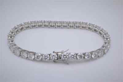 GH/SI-I2 Large 10Ct Round Natural Diamond Women's Tennis Bracelet 14k Solid Gold