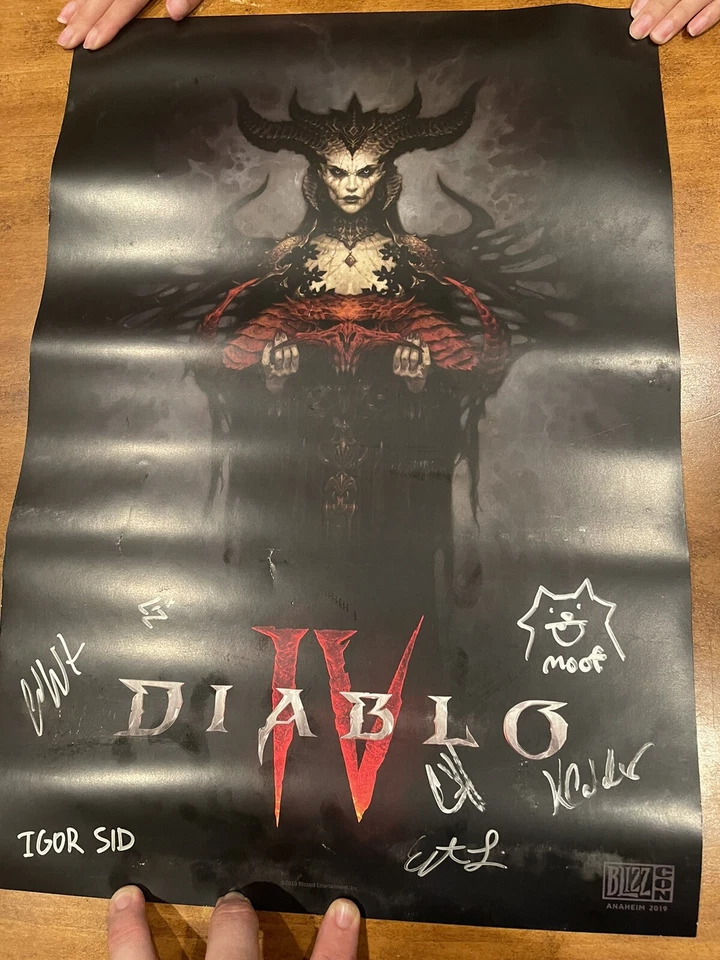 Diablo 4 Developer Signed Poster-2019 Blizzcon Exclusive - Image 3 of 3