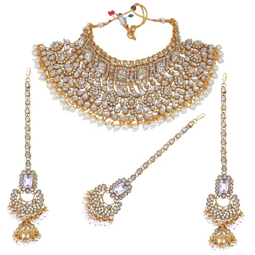 SAIYONI-Indian Bridal White Kundan 