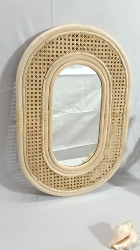 Handmade Rattan Mirror, Rattan Rectangle Mirror, Cane Mirror, Boho Mirror Mirror - Video 1 of 1