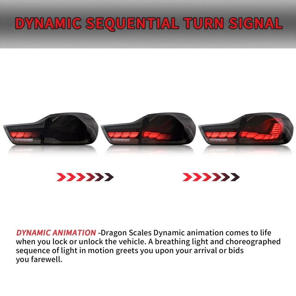 Luzes traseiras OLED para 2014-2020 BMW Série 4 M4 F32 F33 F36 F82 F83 com animação - Imagem 4 de 4