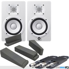 Yamaha HS5 White Active Studio Monitors (Pair) + Isolation Pads & Leads