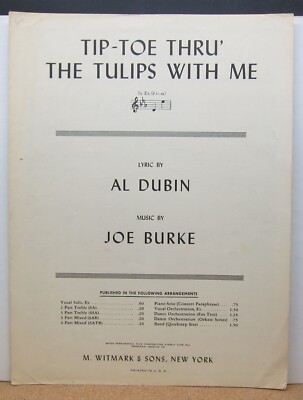 Tip-Toe Thru' the Tulips - Al Durbin & Joe Burke - Sheet Music  1929