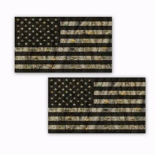 Camo American Flag Stickers Vehicle Decals Forest 2 Pack 12 Wide