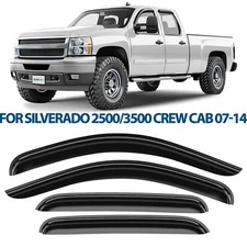 Rain Guards Vent Visors Shade for 07-14 Chevy Silverado 2500/3500 Crew Cab