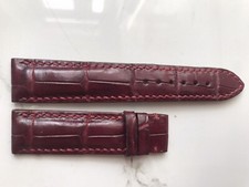 Size 20/18 Red Genuine Croc Leather Skin Watch Strap Band, Wristband