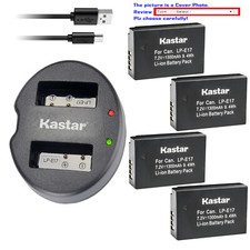 Kastar Battery Dual USB Charger for Canon LP-E17 LC-E17 Canon EOS 760D Camera