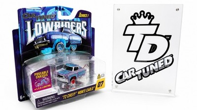 Car Tuned Series 1 Show Glow Lowrider 7 72 Chevy Monte Carlo Blue Reb Bottom New