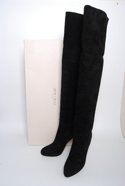 Women Jimmy Choo Boots Black Suede 37.5