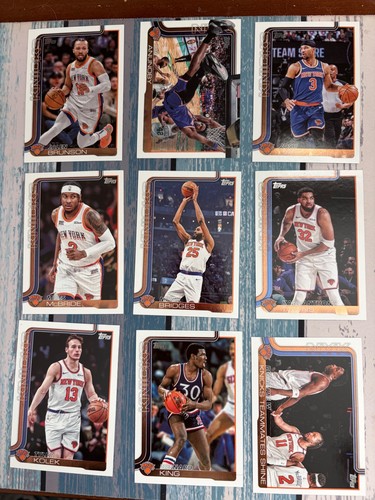 2025-26 Topps Flagship New York Knicks Team Set Brunson OG Towns Hart 9 cards