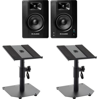 M-Audio BX4BT Paar Bluetooth Studiomonitore Tischstativ Set | Neu