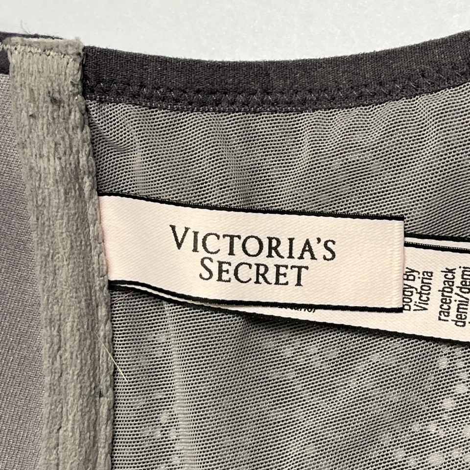 Victoria's Secret Bra Women 34DD Gray Underwire Front Closure Racerback Demi - Image 4 of 4