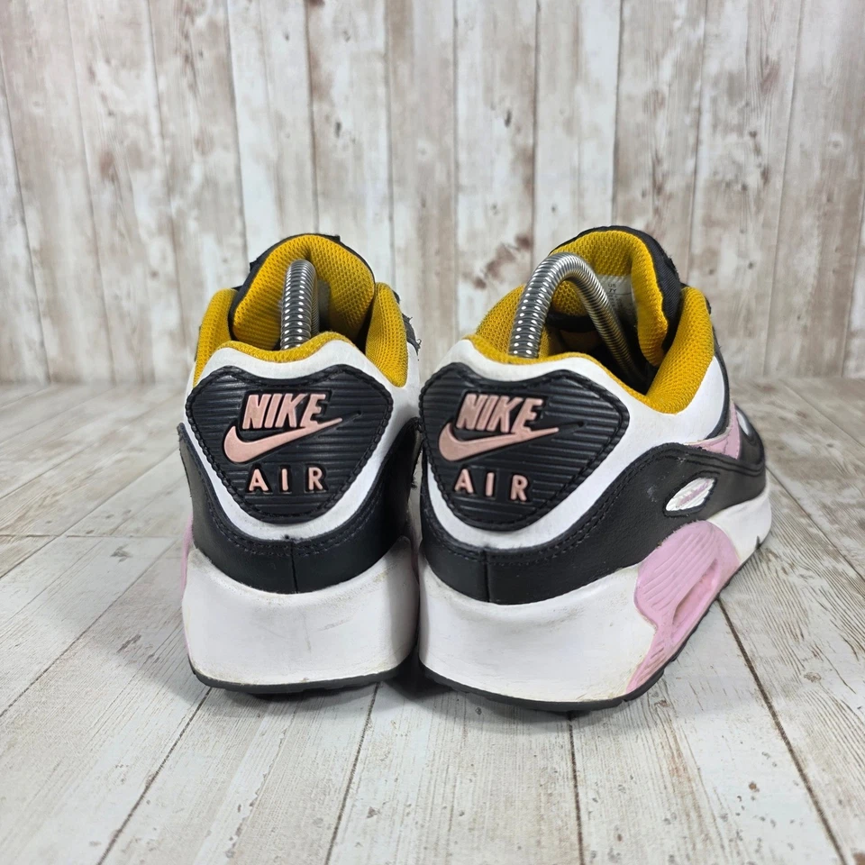 Nike Air Max 90 Women's Size 7Y Black White Pink Gold Athletic Sneakers Shoes - Image 3 of 4