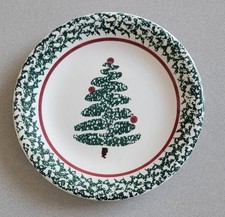 Furio Christmas Tree 8  Italy Green Sponge Ceramic Salad Dessert Plate