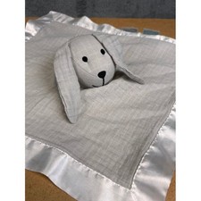Aden  Anais Essentials Muslin Bunny Security Blanket Lovey Gray Satin Trim