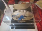 Barry Sanders Signed Detroit Lions Full Size Football COA With Case