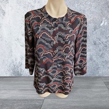 Express Womens 3/4 Sleeve Quarter Zip Blouse size M