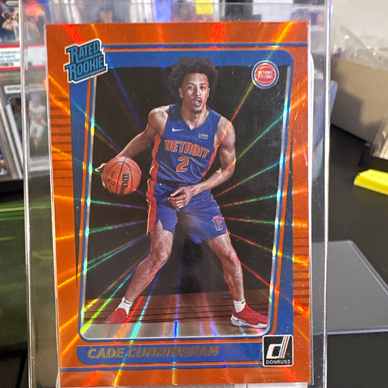 Panini 2021-22 Donruss Rated Rookie RC Cade Cunningham #211 Holo Orange Laser