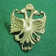 Vintage Russian Imperial Double Eagle Metal Insignia Pewter Color FREE SHIPPING