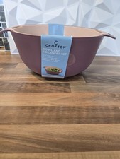 Crofton Bowl & Collaner Set In Plastic In Mauve & Peach Colour Brand New Sealed