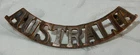 WW1 AUSTRALIA MILITARY SHOULDER TITLE BADGE WORLD WAR I - ROUND LUGS