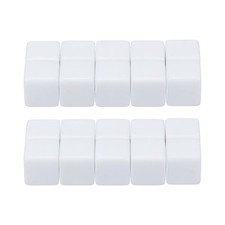 12 mm Dice Blank 100 Pcs Square Corner with Smoothed Surface White