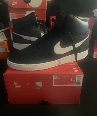 Nike Ebernon Mid Men s Mid Top Sneaker Black/White Lace-Up Athletic