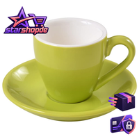 Kaffeetasse Porzellan Mit Untertasse 80Ml GrüN Espressotasse Geschenk