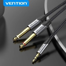 3.5Mm to Double 6.5Mm TRS Cable AUX Male Mono 6.5 Jack to Stereo 3.5 Jack Audio