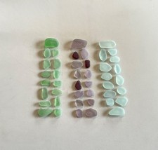 Genuine Beach Sea Glass Sky Blue Pistachio Purple Surf-tumbled Mendocino CA
