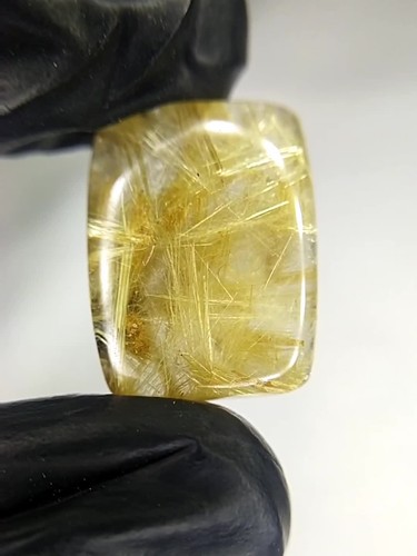 Golden Rutile Quartz Cabochon In Cushion Shape 15.00 Carats 18.5x15x5.5 mm - Video 1 of 1