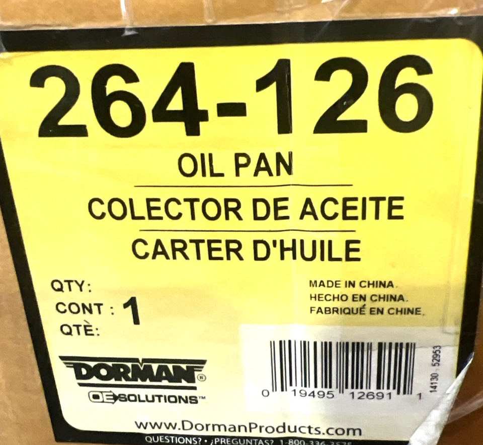 El cárter de aceite del motor Dorman 264-126 se adapta a los modelos Buick, Chevrolet, Oldsmobile y Pontiac Foto 2 de 3