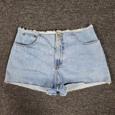 Vtg Jean Shorts Womens Juniors 11/12 EXP Raw Waistline Cut Off 90s USA Made 30x2