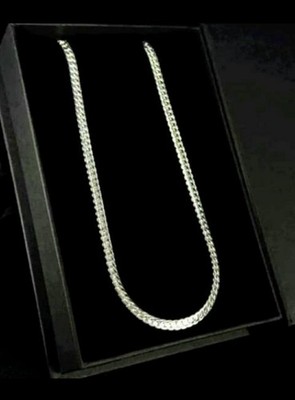Men's S925 Sterling Silver Curb Chain Necklace (24''-3mm) New In Box! Stamped