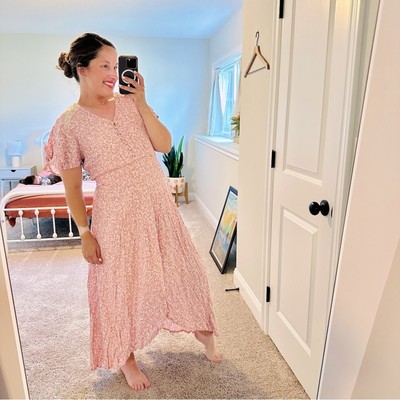 NWT Tuckernuck ELF Bali Pink Floral Handmade Maxi Dress Large | eBay
